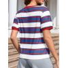 imageImily Bela Womens Summer Tops 2025 Striped Color Block Short Puff Sleeve T Shirt Casual Crewneck Loose Basic TeeBlue