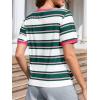 imageImily Bela Womens Summer Tops 2025 Striped Color Block Short Puff Sleeve T Shirt Casual Crewneck Loose Basic TeePink
