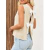 imageImily Bela Womens Sweater Vest Top Summer Bow Tie Back Sleeveless Casual Knit Crop Tank TopsApricot