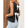 imageImily Bela Womens Sweater Vest Top Summer Bow Tie Back Sleeveless Casual Knit Crop Tank TopsBlack