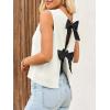imageImily Bela Womens Sweater Vest Top Summer Bow Tie Back Sleeveless Casual Knit Crop Tank TopsBlack White