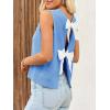 imageImily Bela Womens Sweater Vest Top Summer Bow Tie Back Sleeveless Casual Knit Crop Tank TopsBlue