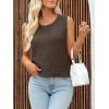 imageImily Bela Womens Sweater Vest Top Summer Bow Tie Back Sleeveless Casual Knit Crop Tank TopsCoffee