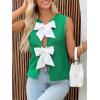 imageImily Bela Womens Sweater Vest Top Summer Bow Tie Back Sleeveless Casual Knit Crop Tank TopsGreen