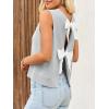 imageImily Bela Womens Sweater Vest Top Summer Bow Tie Back Sleeveless Casual Knit Crop Tank TopsGrey