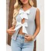 imageImily Bela Womens Sweater Vest Top Summer Bow Tie Back Sleeveless Casual Knit Crop Tank TopsGrey