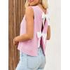 imageImily Bela Womens Sweater Vest Top Summer Bow Tie Back Sleeveless Casual Knit Crop Tank TopsPink