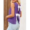 imageImily Bela Womens Sweater Vest Top Summer Bow Tie Back Sleeveless Casual Knit Crop Tank TopsPurple