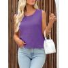 imageImily Bela Womens Sweater Vest Top Summer Bow Tie Back Sleeveless Casual Knit Crop Tank TopsPurple