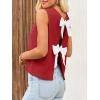 imageImily Bela Womens Sweater Vest Top Summer Bow Tie Back Sleeveless Casual Knit Crop Tank TopsRed