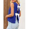 imageImily Bela Womens Sweater Vest Top Summer Bow Tie Back Sleeveless Casual Knit Crop Tank TopsRoyal Blue