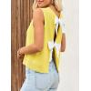 imageImily Bela Womens Sweater Vest Top Summer Bow Tie Back Sleeveless Casual Knit Crop Tank TopsYellow