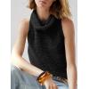 imageImily Bela Womens Turtleneck Sweater Vest Sleeveless Loose Pullover Sweaters Knit Fashion Tank TopsBlack