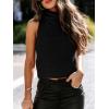 imageImily Bela Womens Turtleneck Sweater Vest Sleeveless Loose Pullover Sweaters Knit Fashion Tank TopsBlack