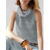 imageImily Bela Womens Turtleneck Sweater Vest Sleeveless Loose Pullover Sweaters Knit Fashion Tank TopsBluegrey