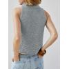 imageImily Bela Womens Turtleneck Sweater Vest Sleeveless Loose Pullover Sweaters Knit Fashion Tank TopsBluegrey