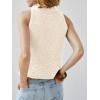 imageImily Bela Womens Turtleneck Sweater Vest Sleeveless Loose Pullover Sweaters Knit Fashion Tank TopsOffwhite
