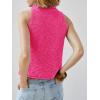 imageImily Bela Womens Turtleneck Sweater Vest Sleeveless Loose Pullover Sweaters Knit Fashion Tank TopsRose Red