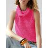 imageImily Bela Womens Turtleneck Sweater Vest Sleeveless Loose Pullover Sweaters Knit Fashion Tank TopsRose Red