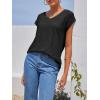 imageImily Bela Womens V Neck TShirt Summer Cap Sleeve Dressy Casual Tops Eyelet Embroidered Fashion TeesBlack