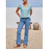 imageImily Bela Womens V Neck TShirt Summer Cap Sleeve Dressy Casual Tops Eyelet Embroidered Fashion TeesBlue