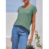 imageImily Bela Womens V Neck TShirt Summer Cap Sleeve Dressy Casual Tops Eyelet Embroidered Fashion TeesGreen