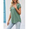 imageImily Bela Womens V Neck TShirt Summer Cap Sleeve Dressy Casual Tops Eyelet Embroidered Fashion TeesGreen