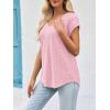 imageImily Bela Womens V Neck TShirt Summer Cap Sleeve Dressy Casual Tops Eyelet Embroidered Fashion TeesPink