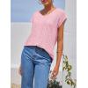 imageImily Bela Womens V Neck TShirt Summer Cap Sleeve Dressy Casual Tops Eyelet Embroidered Fashion TeesPink