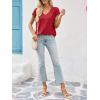 imageImily Bela Womens V Neck TShirt Summer Cap Sleeve Dressy Casual Tops Eyelet Embroidered Fashion TeesRed