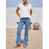 imageImily Bela Womens V Neck TShirt Summer Cap Sleeve Dressy Casual Tops Eyelet Embroidered Fashion TeesWhite