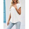 imageImily Bela Womens V Neck TShirt Summer Cap Sleeve Dressy Casual Tops Eyelet Embroidered Fashion TeesWhite