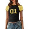 imageImily Bela Cute Baby Tees Back to School Short Sleeve T Shirts Graphic Number Print Summer Crop Tops for Women 2025Black