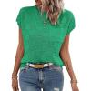 imageImily Bela Womens Cap Sleeve Sweater Sleeveless Crewneck Checkered Casual Loose Fit Knit Shirts Pullover TopsGreen