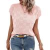 imageImily Bela Womens Cap Sleeve Sweater Sleeveless Crewneck Checkered Casual Loose Fit Knit Shirts Pullover TopsPink