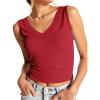 imageImily Bela Womens Ribbed Tank Tops Summer Slim Fit V Neck Tops Casual Basic Knit Sleeveless ShirtsRed