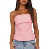 imageImily Bela Womens Sexy Tube Tops Off Shoulder Strapless Bandeau Top Side Split Y2K Going Out Trendy OutfitsPink