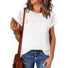 imageImily Bela Womens Short Sleeve Sweaters Casual Crewneck Crochet Knit Summer Loose Trendy Pullover TopsWhite