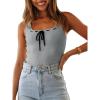 imageImily Bela Womens Square Neck Tank Top Sleeveless Ribbed Slim Fitted Casual Basic Crop TopLight Grey
