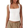 imageImily Bela Womens Square Neck Tank Tops Casual Sleeveless Going Out Slim Fit Y2K Summer Cropped ShirtsWhite