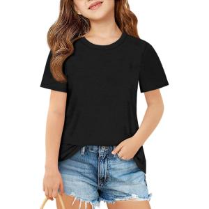 imageImily Bela Girls Short Sleeve T Shirts Casual Crewneck Fashion Tees Kids Summer Tops 514 YearsBlack