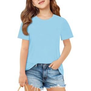 imageImily Bela Girls Short Sleeve T Shirts Casual Crewneck Fashion Tees Kids Summer Tops 514 YearsBlue
