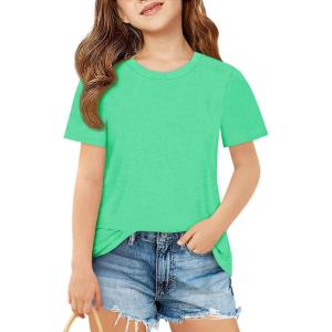 imageImily Bela Girls Short Sleeve T Shirts Casual Crewneck Fashion Tees Kids Summer Tops 514 YearsGreen