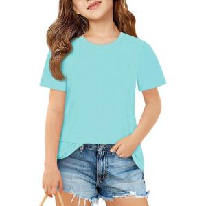 imageImily Bela Girls Short Sleeve T Shirts Casual Crewneck Fashion Tees Kids Summer Tops 514 YearsMint Color