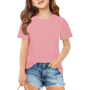 imageImily Bela Girls Short Sleeve T Shirts Casual Crewneck Fashion Tees Kids Summer Tops 514 YearsPink