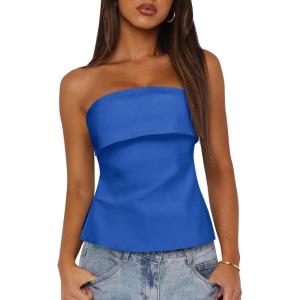 imageImily Bela Womens Sexy Tube Tops Off Shoulder Strapless Bandeau Top Side Split Y2K Going Out Trendy OutfitsRoyal Blue
