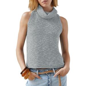 imageImily Bela Womens Turtleneck Sweater Vest Sleeveless Loose Pullover Sweaters Knit Fashion Tank TopsBluegrey