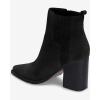 imageImily Bela Womens Ankle Boots Pointed Toe Chunky Stacked Mid Heeled Faux Suede Leather BootiesBlack