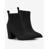 imageImily Bela Womens Ankle Boots Pointed Toe Chunky Stacked Mid Heeled Faux Suede Leather BootiesBlack