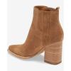 imageImily Bela Womens Ankle Boots Pointed Toe Chunky Stacked Mid Heeled Faux Suede Leather BootiesBrown